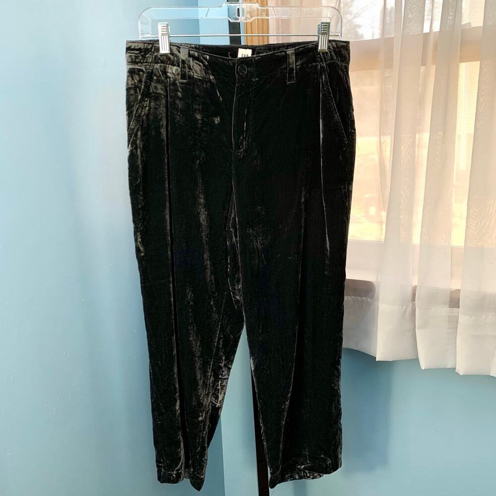 GAP Velvet Girlfriend Crop Pants In Midnight Gray Size 6 - Picture 2 of 7